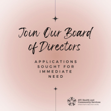 Join Our Board of Directors! Applications Sought for Immediate Need. 