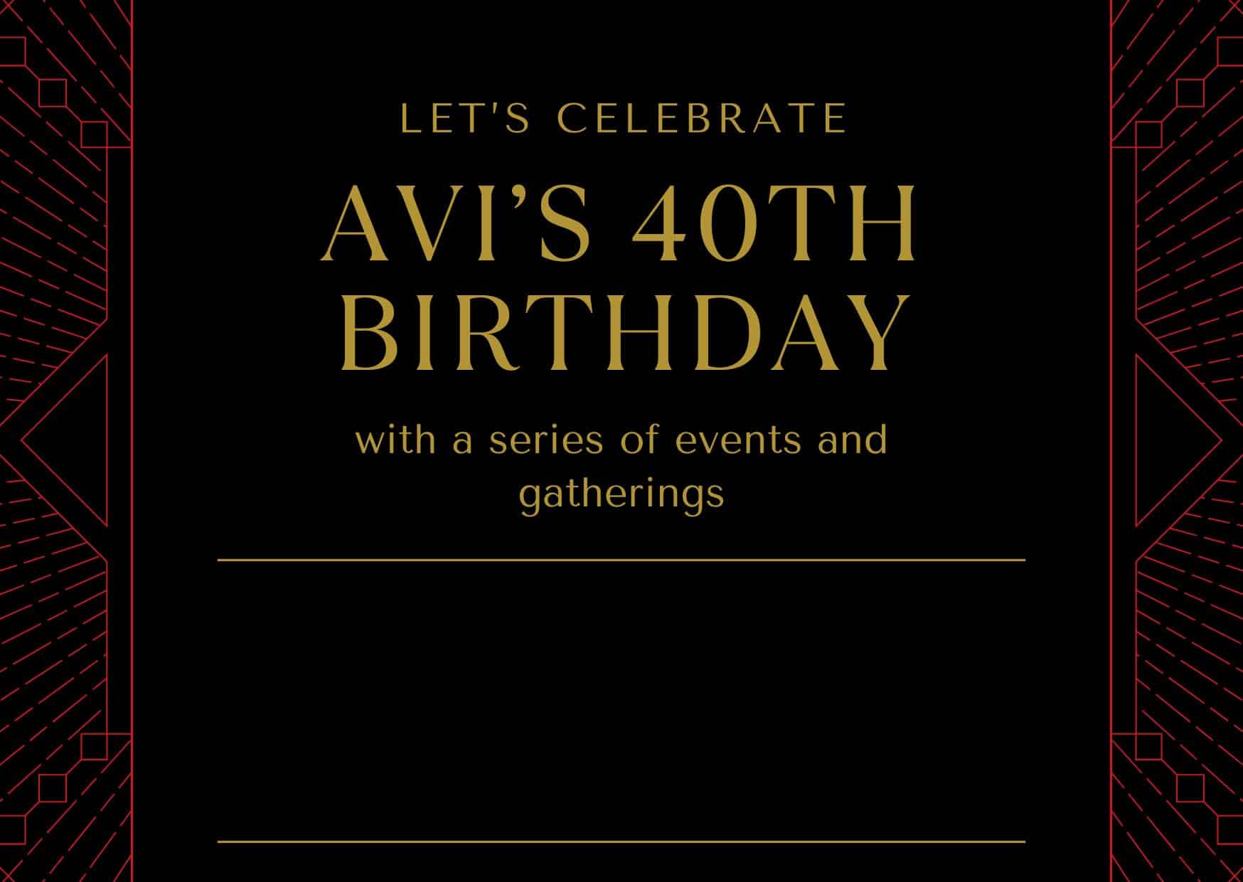 Listing of AVI's 40th Birthday Events